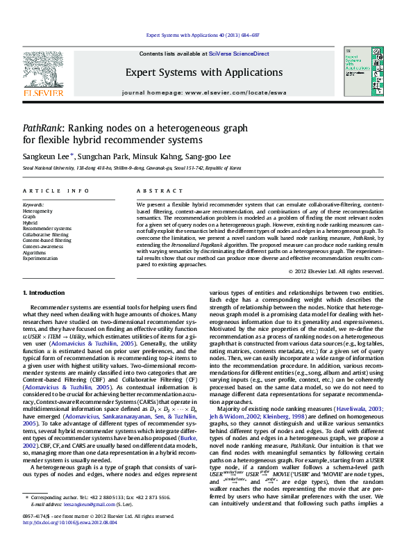 (PDF) PathRank: Ranking nodes on a heterogeneous graph for flexible ...