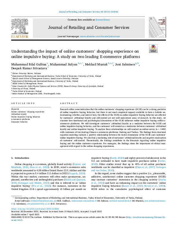 (PDF) Journal of Retailing and Consumer Services