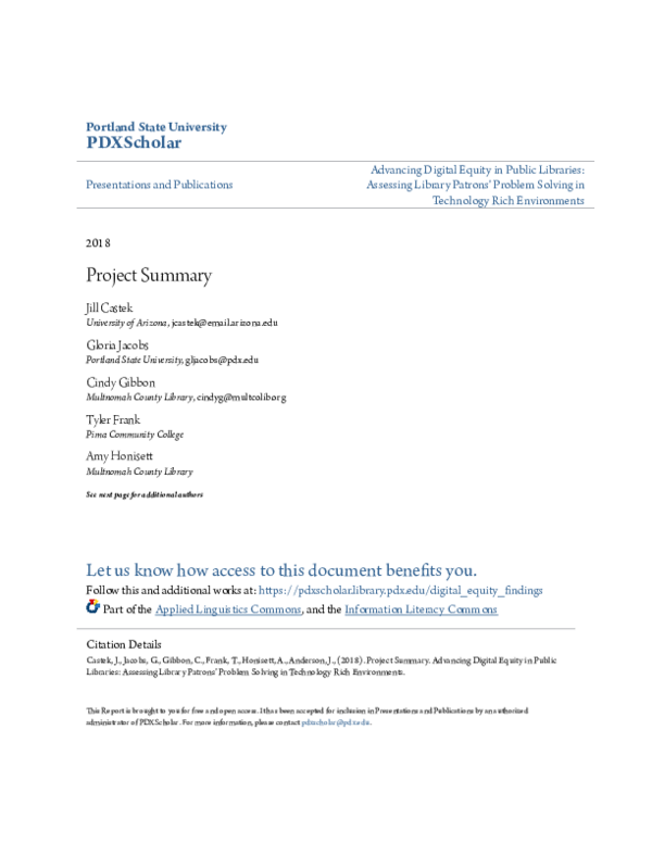 (PDF) Project Summary