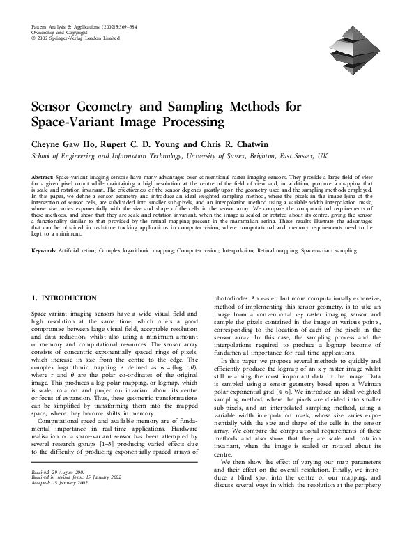 (PDF) Sensor Geometry and Sampling Methods for Space-Variant Image ...