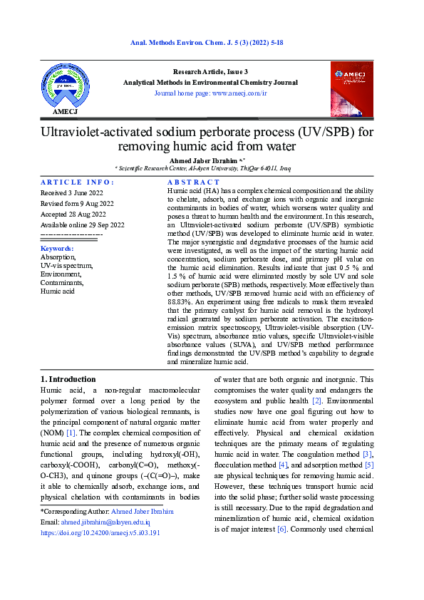 (PDF) Ultraviolet-activated sodium perborate process (UV/SPB) for ...