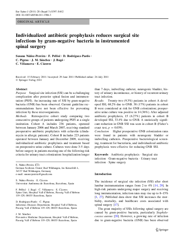(PDF) Individualized antibiotic prophylaxis reduces surgical site ...