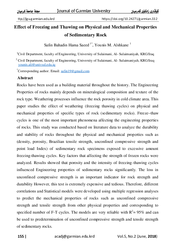 (PDF) Effect of Freezing and Thawing on Physical and Mechanical ...