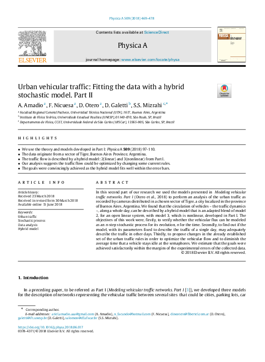 (PDF) Urban vehicular traffic: Fitting the data with a hybrid ...