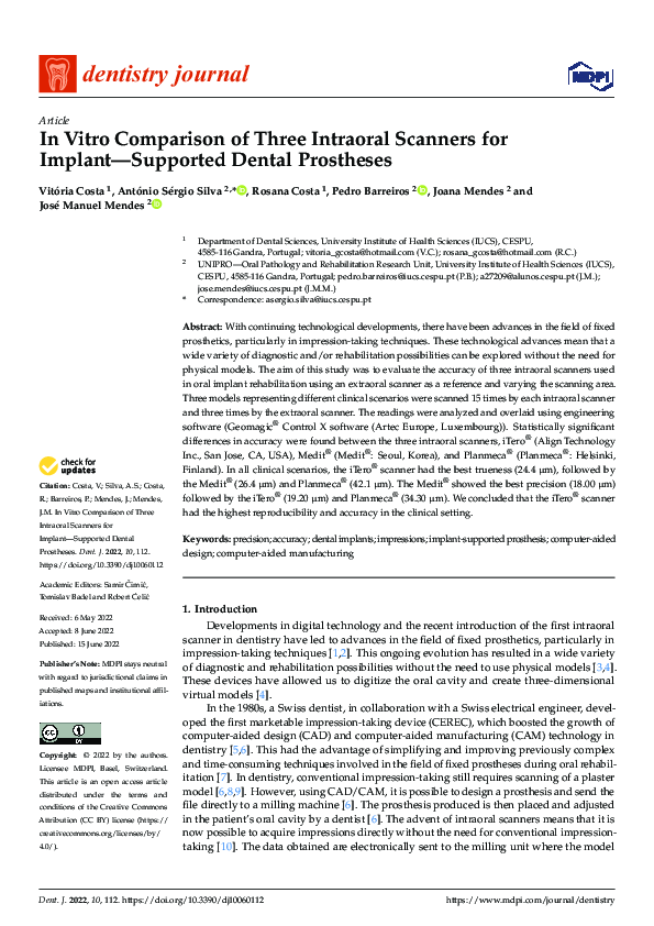(PDF) In Vitro Comparison of Three Intraoral Scanners for Implant ...