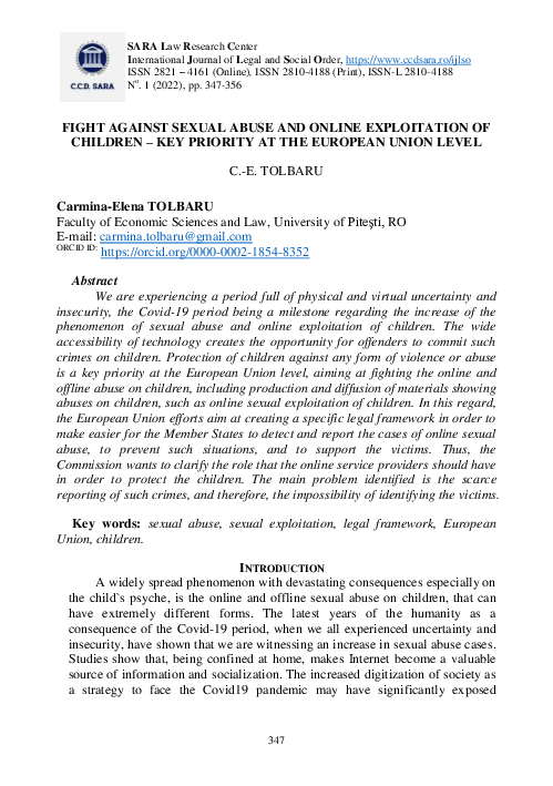 (PDF) Fight Against Sexual Abuse and Online Exploitation of Children ...