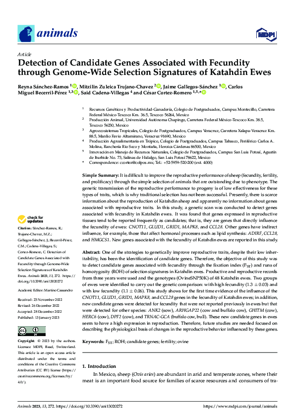 (PDF) Detection of Candidate Genes Associated with Fecundity through ...