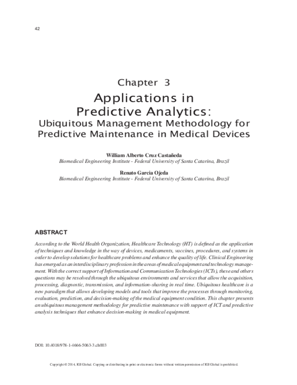 (PDF) Applications in Predictive Analytics