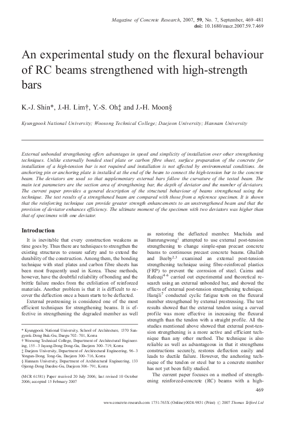 (PDF) An experimental study on the flexural behaviour of RC beams ...