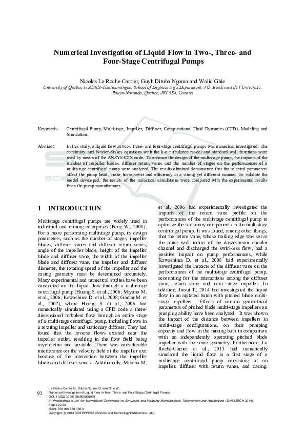 (PDF) Numerical Investigation of Liquid Flow in Two-, Three- and Four ...