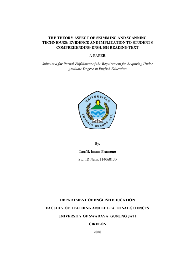 (PDF) THE THEORY ASPECT OF SKIMMING AND SCANNING TECHNIQUES: EVIDENCE ...