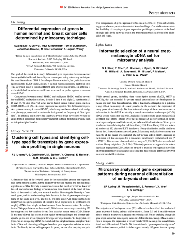 (PDF) Differential expression of genes in human normal and breast ...