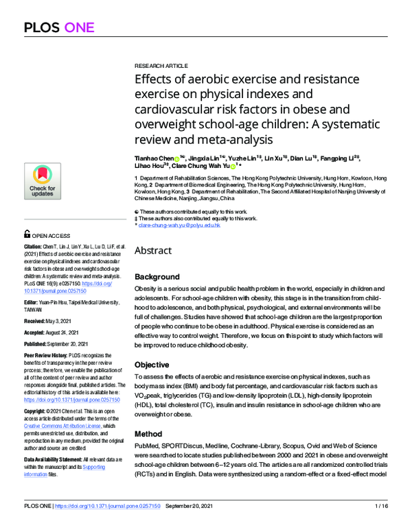 (PDF) Effects of aerobic exercise and resistance exercise on physical ...