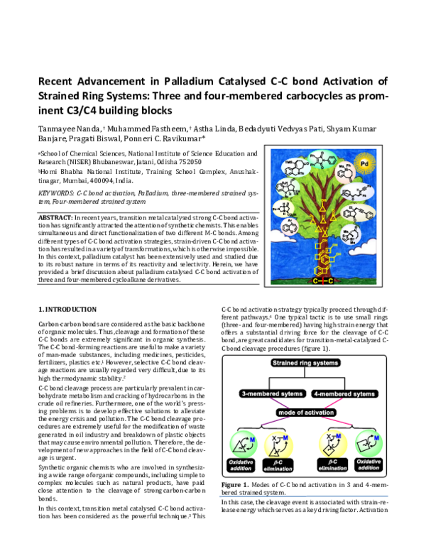 (PDF) Recent Advancement in Palladium Catalysed C-C bond Activation of ...