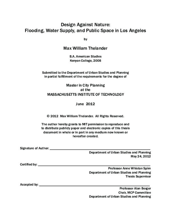 (PDF) Flooding, water supply, and public space in Los Angeles Max