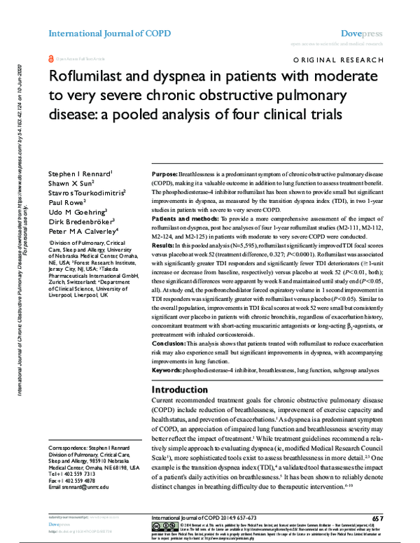 (PDF) Roflumilast and dyspnea in patients with moderate to very severe ...