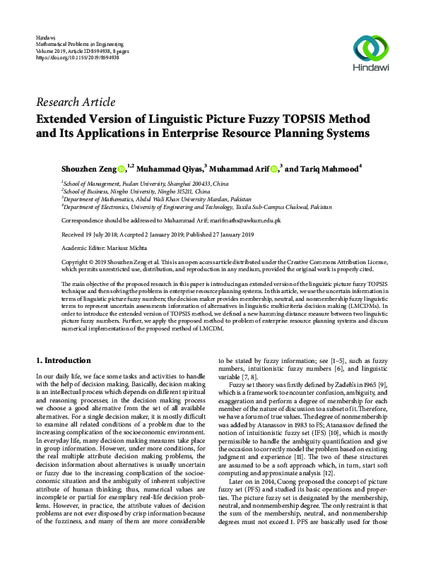 (PDF) Extended Version of Linguistic Picture Fuzzy TOPSIS Method and ...