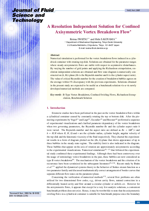 Pdf A Resolution Independent Solution For Confined Axisymmetric