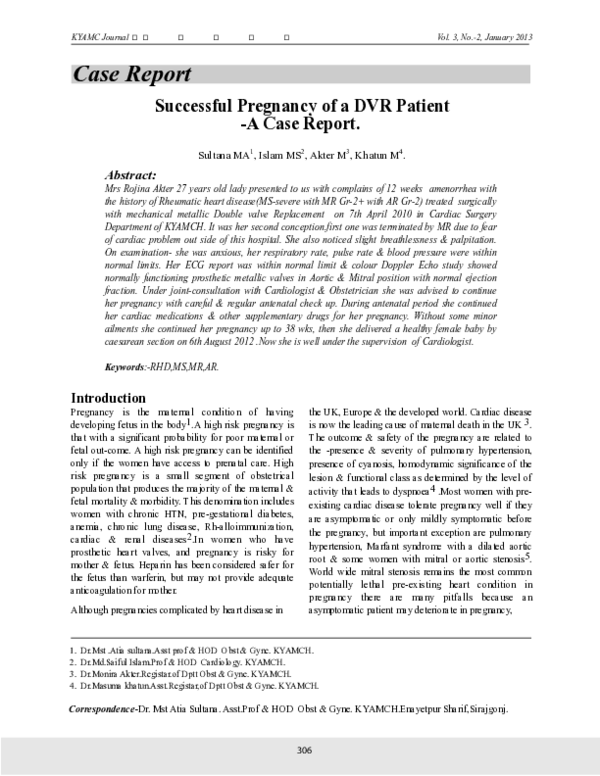 Successful Pregnancy of a DVR Patient -A Case Report