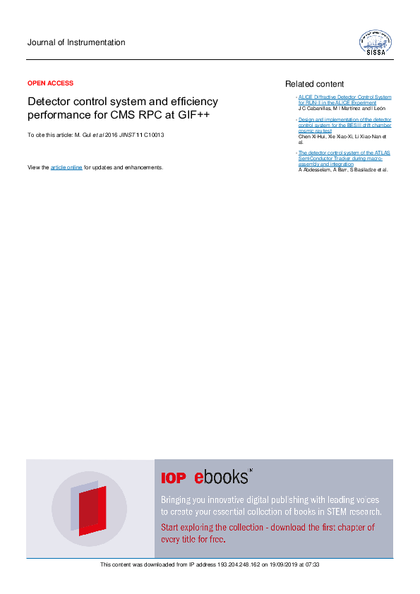 (PDF) Detector control system and efficiency performance for CMS RPC at ...