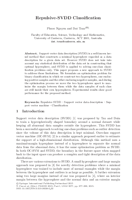 (PDF) Repulsive-SVDD Classification