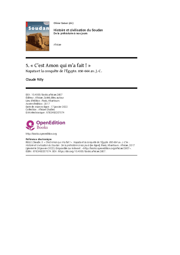 (PDF) 5. « C’est Amon qui m’a fait