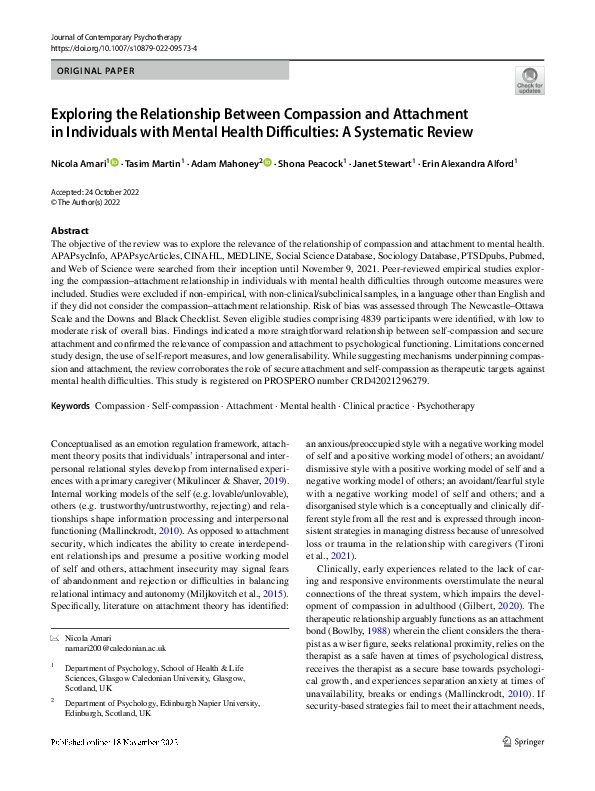 (PDF) Exploring the Relationship Between Compassion and Attachment in ...