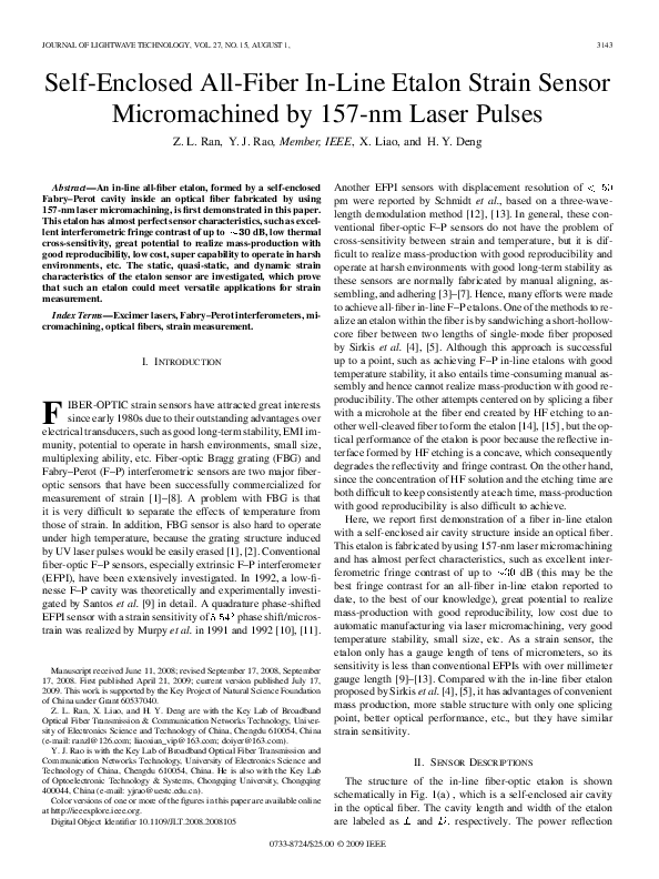 (PDF) Self-Enclosed All-Fiber In-Line Etalon Strain Sensor ...