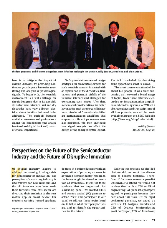 (PDF) Perspectives on the Future of Semiconductor Industry and the ...