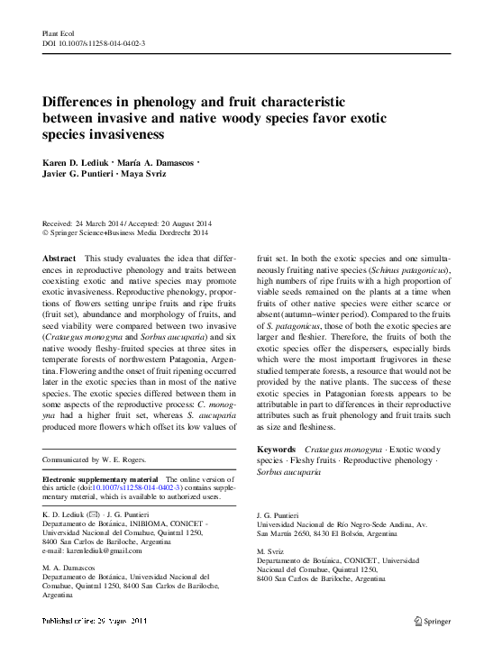 (PDF) Differences in phenology and fruit characteristic between ...