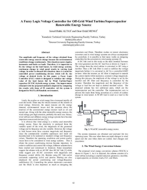 (PDF) A Fuzzy Logic voltage Controller for off-grid wind turbine ...