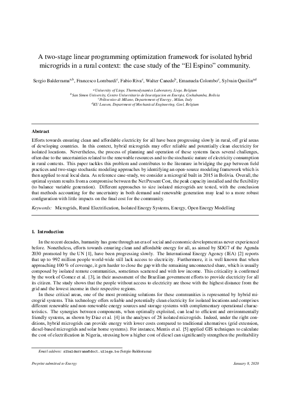 (PDF) A two-stage linear programming optimization framework for ...