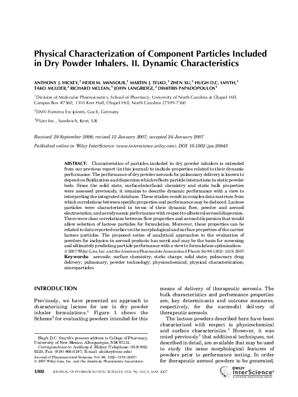 (PDF) Physical Characterization of Component Particles Included in Dry ...
