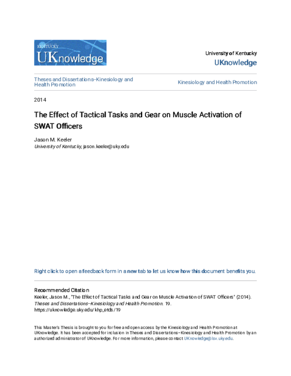 (PDF) The Effect of Tactical Tasks and Gear on Muscle Activation of ...