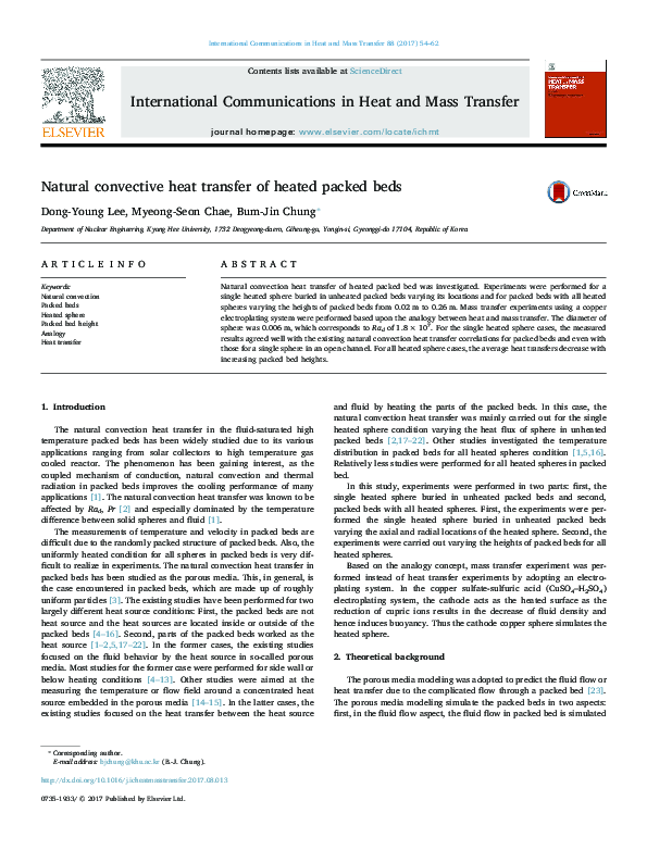 (PDF) Natural convective heat transfer of heated packed beds