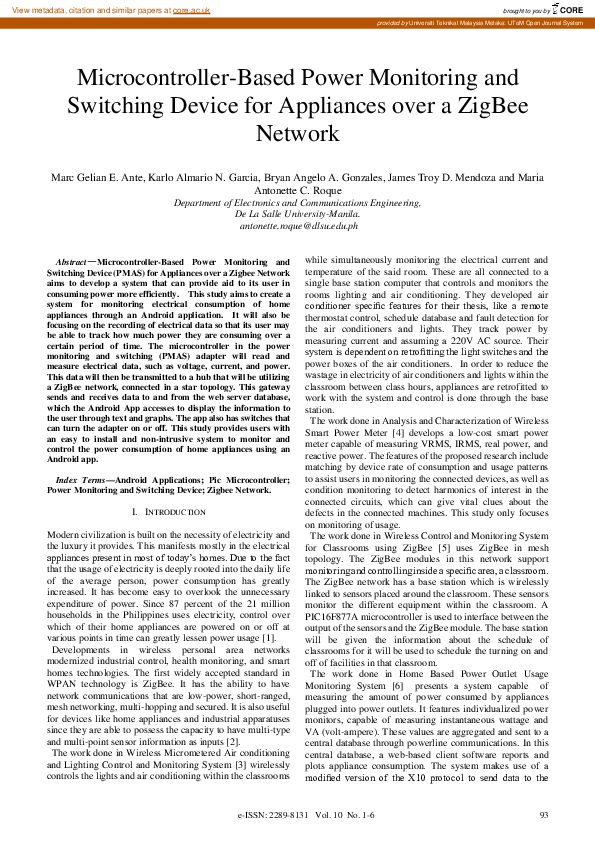 (PDF) Microcontroller-Based Power Monitoring and Switching Device for ...