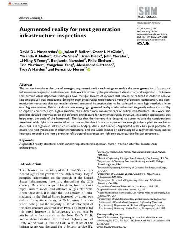 (PDF) Augmented Reality for Next Generation Infrastructure Inspections