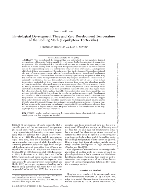 (PDF) Physiological Development Time and Zero Development Temperature ...
