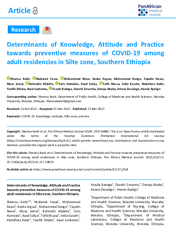 (PDF) Determinants of Knowledge, Attitude and Practice towards ...