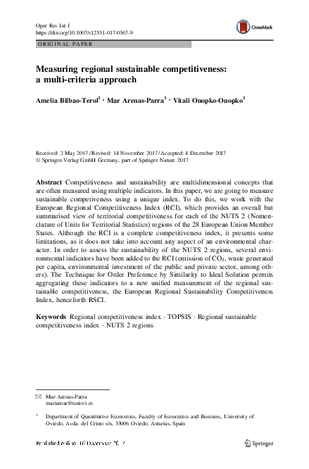 (PDF) Measuring regional sustainable competitiveness: a multi-criteria ...