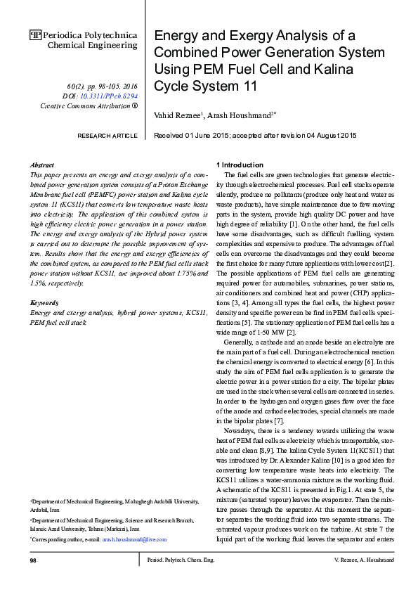 (PDF) Energy and Exergy Analysis of a Combined Power Generation System ...