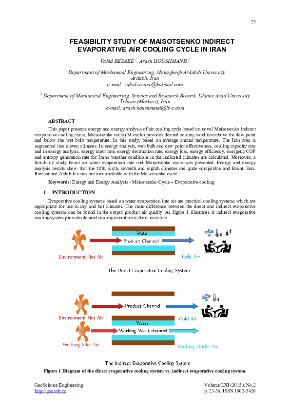 (PDF) Feasibility Study Of Maisotsenko Indirect Evaporative Air Cooling ...