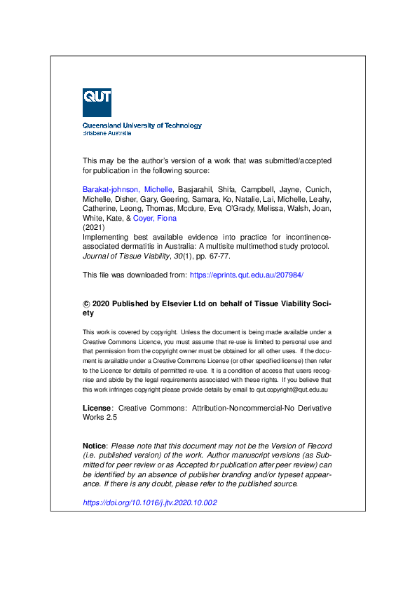 (PDF) Implementing best available evidence into practice for ...