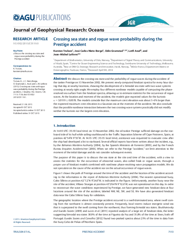 (PDF) Crossing sea state and rogue wave probability during the P ...
