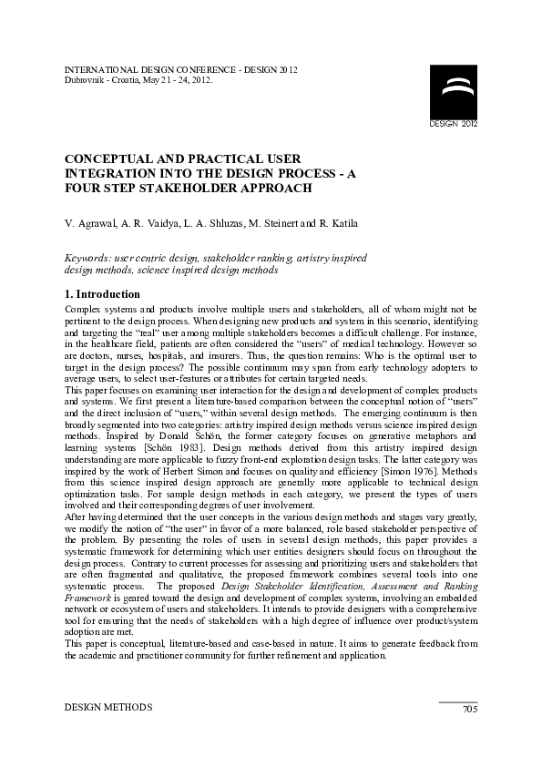 (PDF) Conceptual and Practical User Integration Into the Design Process ...