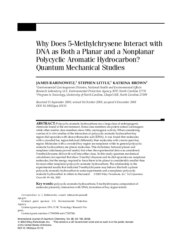 (PDF) Why does 5-methylchrysene interact with DNA as both a planar and ...