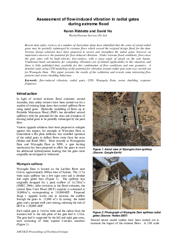 (PDF) Assessment of flow-induced vibration in radial gates during ...