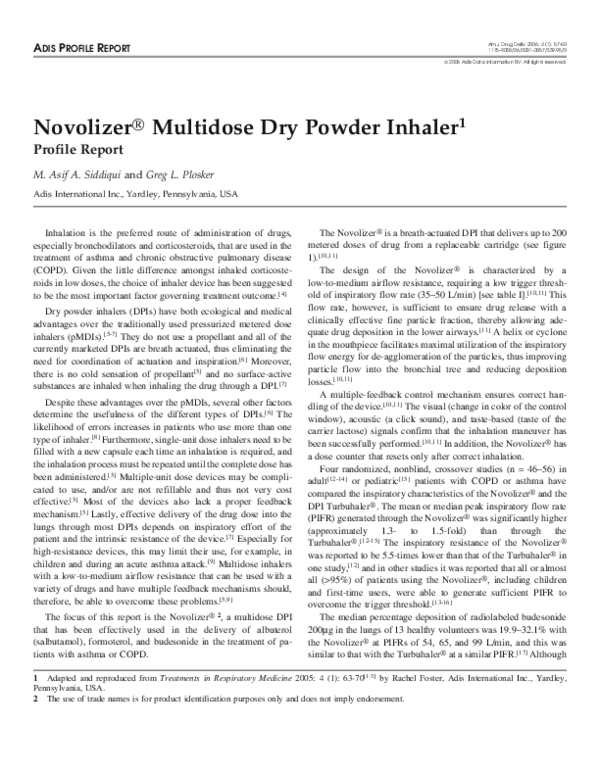 (PDF) Novolizer?? Multidose Dry Powder Inhaler1