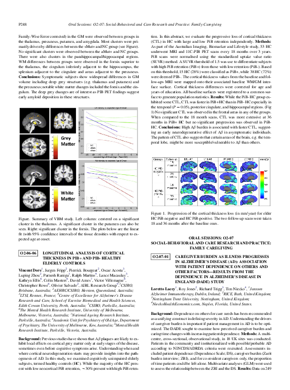 (PDF) Longitudinal analysis of cortical thickness in PiB+ and PiB ...