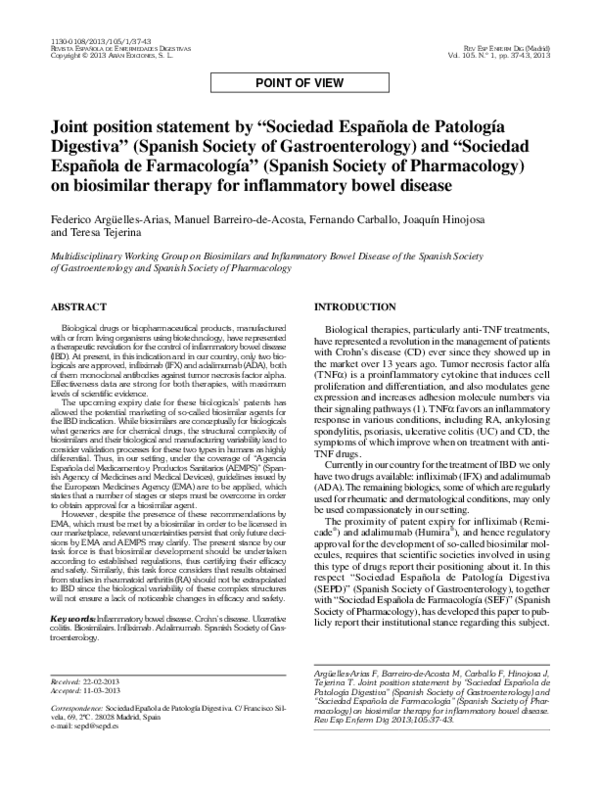 (PDF) Joint position statement by "Sociedad Española de Patología ...